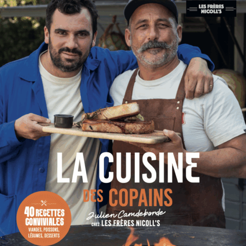 Julien Camdeborde aux Frères Nicoll's pour son livre la cuisine des copains autour du concept Brasero des Frères Nicoll's